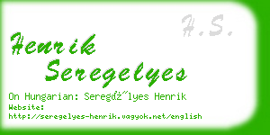 henrik seregelyes business card